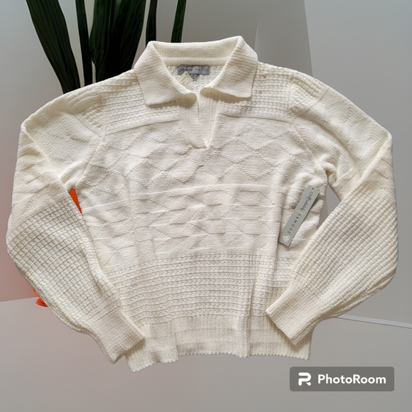 Absolutely Famous Sweaters Ivory Sweater Long Sleeve Soft Beautiful